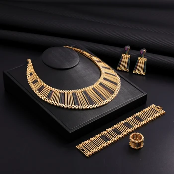 Jewelry Set layers Necklace Bracelets Ring Earrings Jewelry Set Luxurious Gorgeous Stitching for Women's Wedding Exquisite