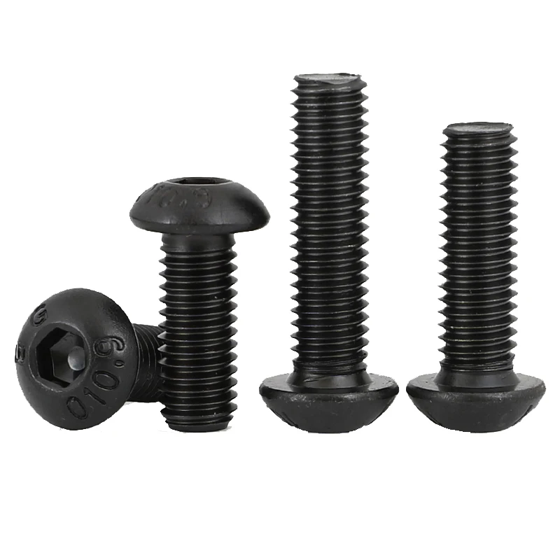 Tornillo Hexagonal - Tornillo Allen - Tornillo De Cabeza De Botón - Acero De Aleación - 3/8"-24 X 2-1/2" - Óxido Negro Térmico (cantidad: 400), Conducción: Hex Socket, Cabeza: Cabeza De Botón