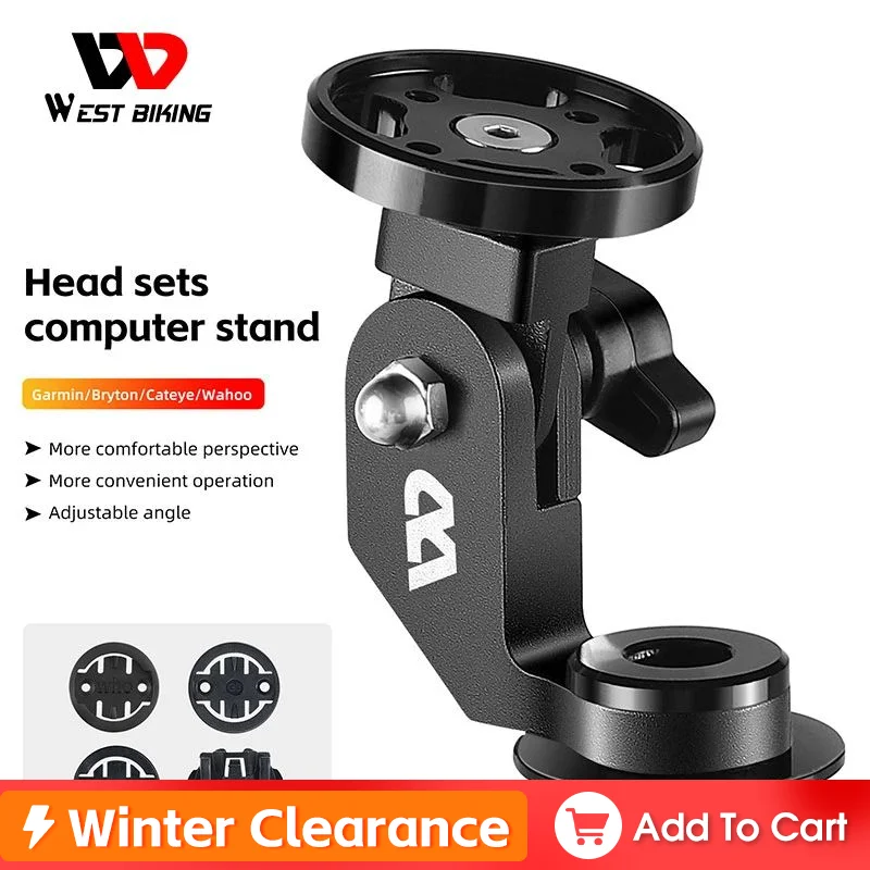 

WEST BIKING Bicycle Computer Bracket MTB Stem Mount Lightweight Aluminum Alloy Speedometer Mount Stand Cycling Odometer Adapter