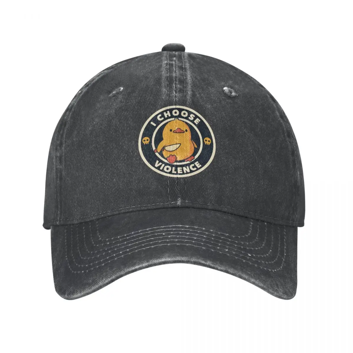 

I Choose Violence Funny Duck By Tobe Fonseca Baseball Caps Washed Denim Hats Adjustable Casquette Streetwear Baseball Cowboy Hat