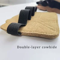 1 Pair Cowhide Weightlifting Gloves Four-finger Palm Protection Anti-slip Wear-resistant Fitness Sports Training Palm Guard 2