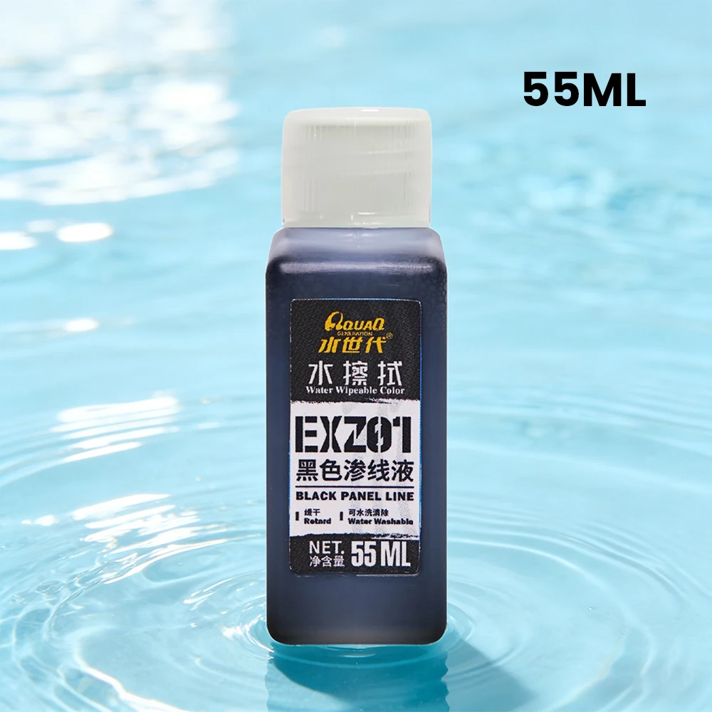 55ml 병당 수성 스크러빙 침투성 액체 빠른 건조 페인트 취미용 페인팅 색소 깨끗한 물로 닦을 수 있음 EXZ01-EXZ03