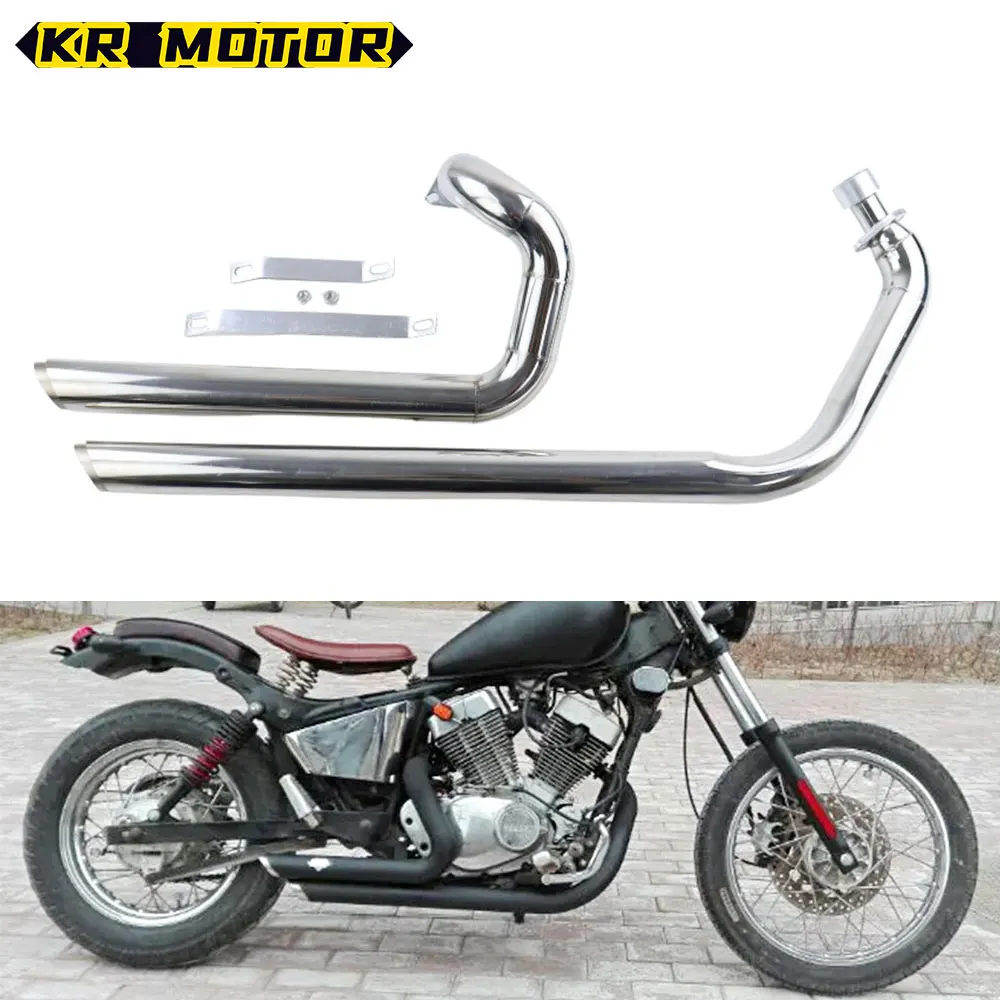 

For Yamaha Virago XV400 XV535 Motorcycle Exhaust Pipe Stainless Fit XV 535 XV 400 Steel Full Muffler System Silencers