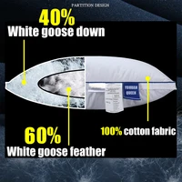 Customized Size Down Pillow 100% Goose Down Feather Household Goose Down Pillow Five-Star Hotel Pillow Core To Help Sleep 2