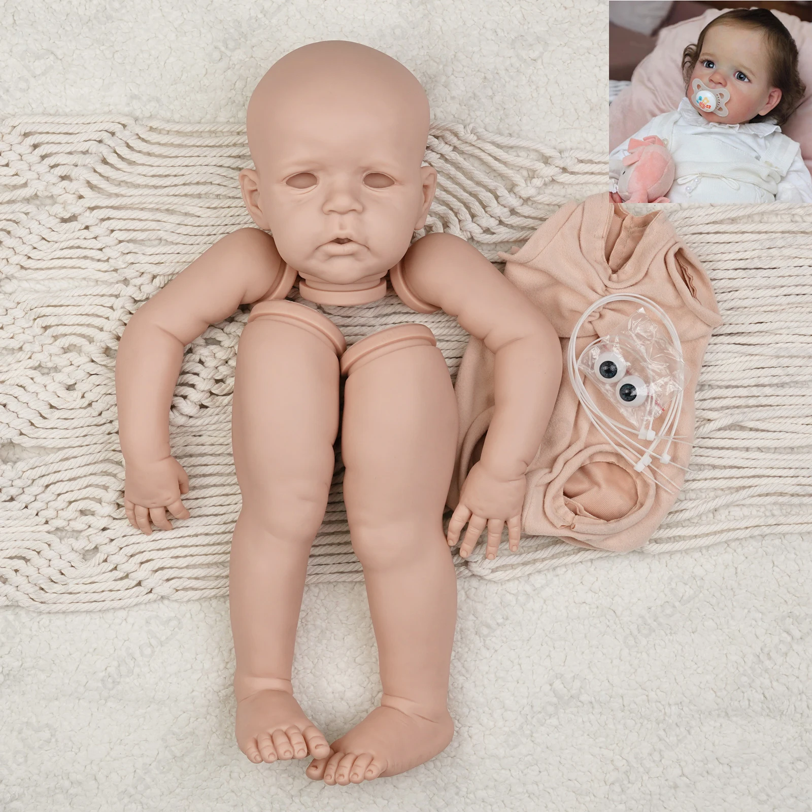 

ADFO Original Sandie Reborn Kits Doll 25'' Inch New Face Realistic DIY Unfinished Vinyl Silicone Dolls Toy Parts Reborn Baby