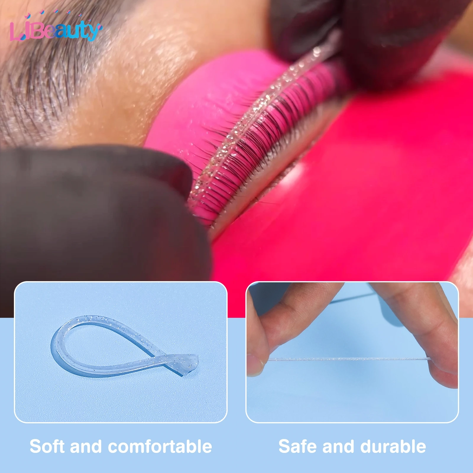 Libeauty 3 짝/가방 실리콘 래쉬 리프트 리본 테이프 재사용 가능한 속눈썹 파마 문자열 롤러 래쉬 리프트 쉴드 보상기 메이크업 도구