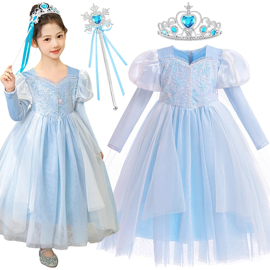 Robe de Princesse Bleue Fille avec Accessoires - Fête & Noël