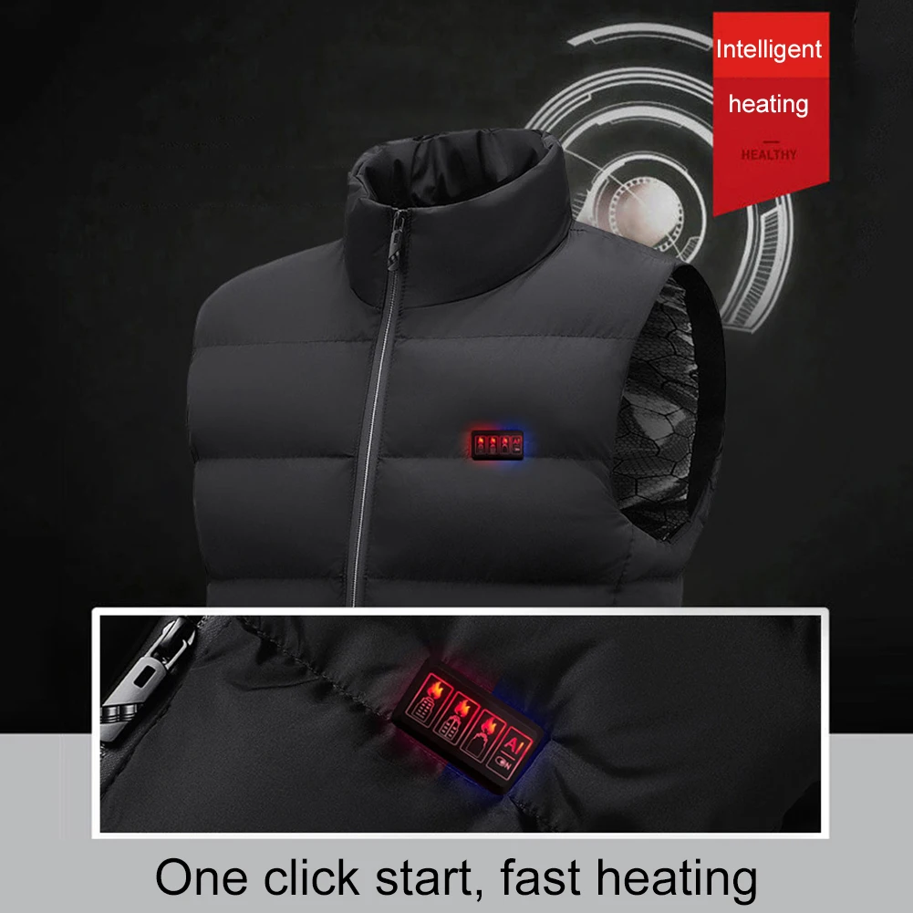 23 Heating Areas Heated Vest Unisex USB 5V Electric Self Heating Cotton Vest Thermal Winter Warm Jacket Outdoor Warmer Waistcoat