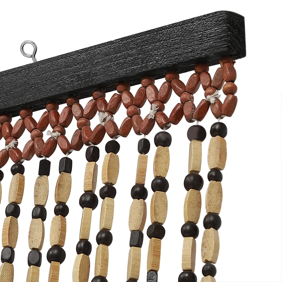 Natural Bamboo Beaded Curtain Modern Room Divider