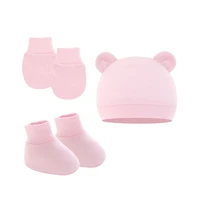 Newborn Baby Hat Sock Mittens,Baby Caps Scratch Mittens Gloves, Baby Beanie Hat and Mittens for Baby Girls Boys 6