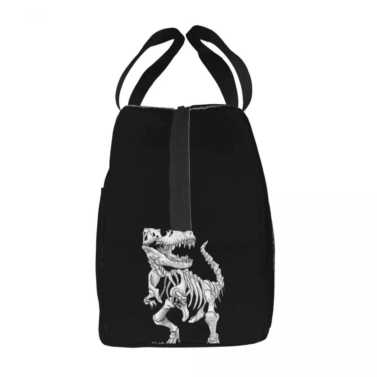 T-Rex Skeleton Dino Insulated Lunch Bag Waterproof Thermal Cooler Dinosaur Print Bento Box For Women Children School Food Bags