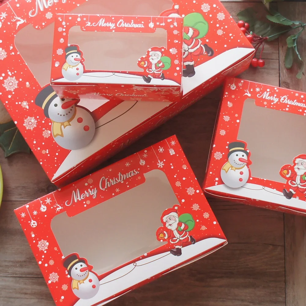 Buste Regalo Natalizie 3D – 2 Pezzi A Forma Di Pupazzo Di Neve E Babbo Natale, Con Cerniera E Finestra A Cuore, In Tessuto