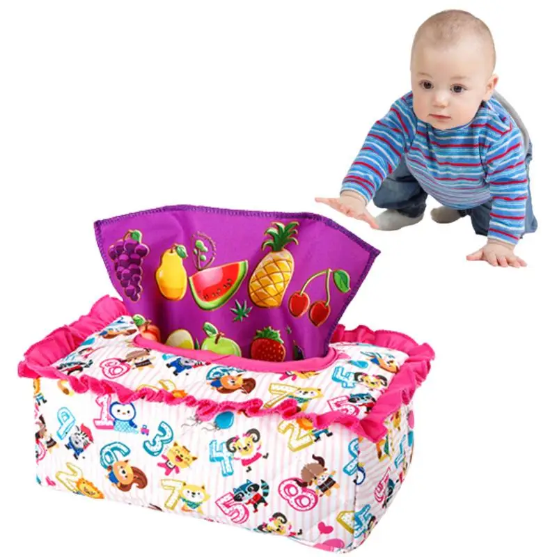

Plush Toddler STEM Montessori Educational Manipulative Preschool Learning Toys Magic Baby Tissue Box Toy Early Learning Sensory