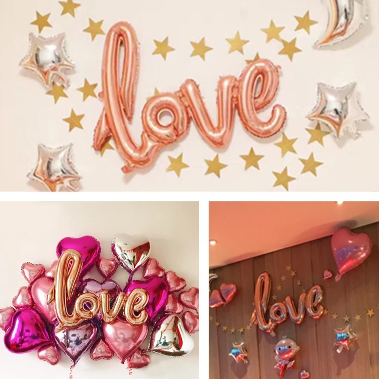 108cm LOVE Letter Foil Balloon Wedding Valentines Anniversary Birthday Party Decoration Champagne Cup Photo Booth Props