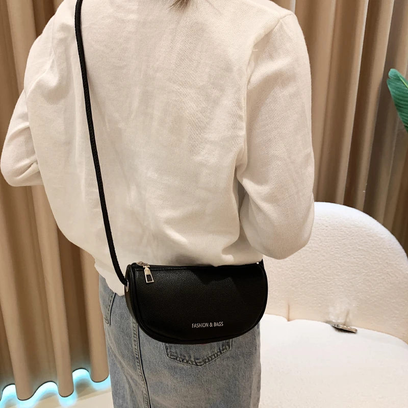 PU Solid Color Single Shoulder Women's Bag, Fashionable Mini Underarm Bag, Simple Crossbody Bag