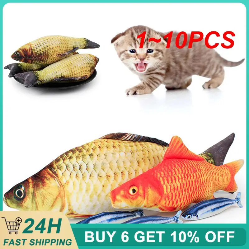 Erba Gatta Interattiva Da 1 ~ 10 Pezzi Inclusa Stimolazione Durevole Dell'Erba Gatta Giocattolo Farcito Erba Gatta Realistico Forma Di Pesce Virale Mi