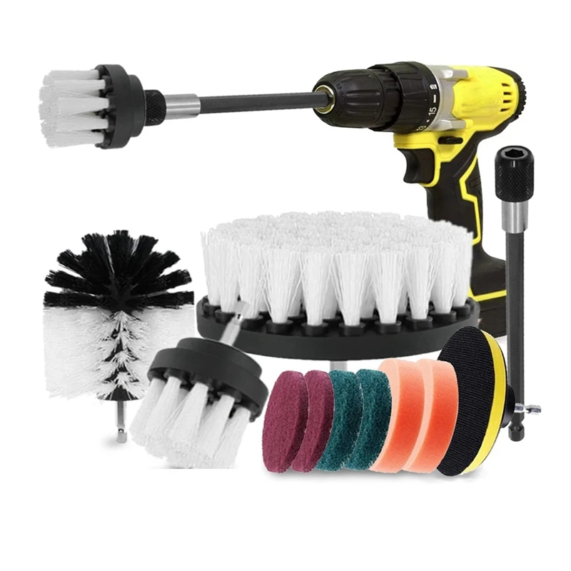 Electric Carpet Brush Drill Kit All Purpose Cleaner Auto Tires Cleaning Tools Bathroom Scrubber Brushes