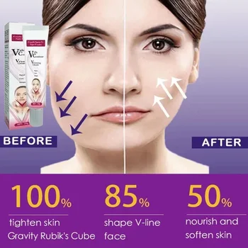 V-Line Crema lifting viso Anti invecchiamento Invisibile Dissolvenza Linee sottili Crema antirughe per rassodante viso V sottile Shaper viso 1