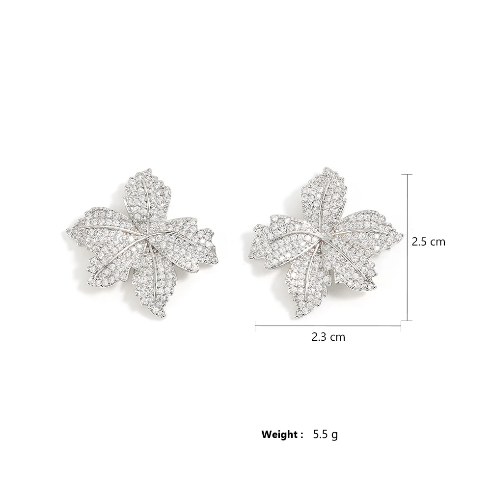 ZAKOL New Sparkling Micropaved Zirconia Leaf Flower Earrings Elegant Luxury Glamor Wedding Party Jewelry For Women 6