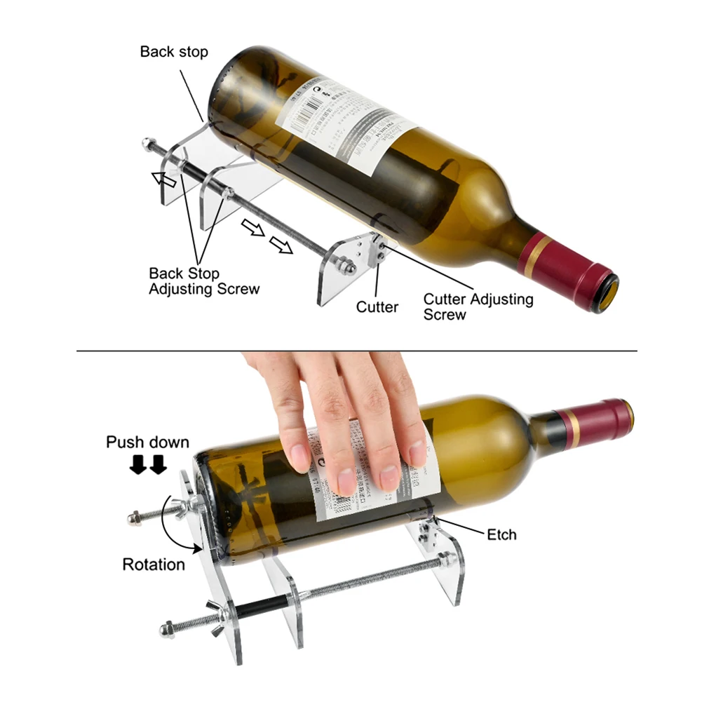 DIY Bottle Cutting Kit Glass Bottle Cutter Acrylic Adjustable DIY Cutting Machine For Wine/Beer Bottles
