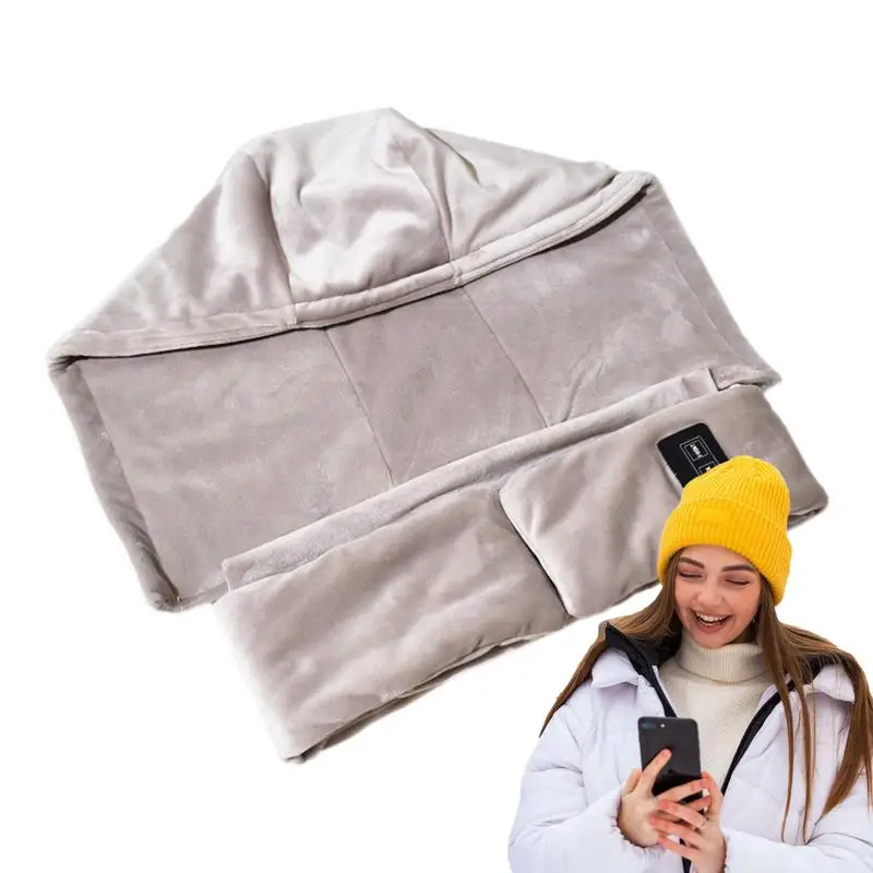 

Шарф с подогревом, нагревательный элемент для шеи, перезаряжаемый с капюшоном, нагреватель для шеи, электрический теплый шарф с мягким теплым подогревом для шеи, 3 нагрева