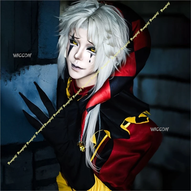 Costumi da Pierrot per Cosplay, Uniforme da Clown per Gioco di Ruolo The Feak Circus, Outfit per Feste di Halloween e Carnevale per Uomini - immagine 4