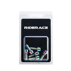 Titanium-Plated Colorful Stainless Steel Bicycle Brake Caliper Screws - Set of 6 (Colorful)