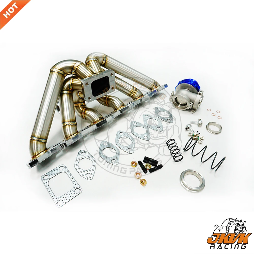 Jkvk Racing 3Mm Di Spessore Tubo Vapore Montaggio Superiore V-Band Turbo Collettore + 44Mm Wastegate Per 240Sx S13 S14 R31 R32 Rb20Det Rb25Det 89-99