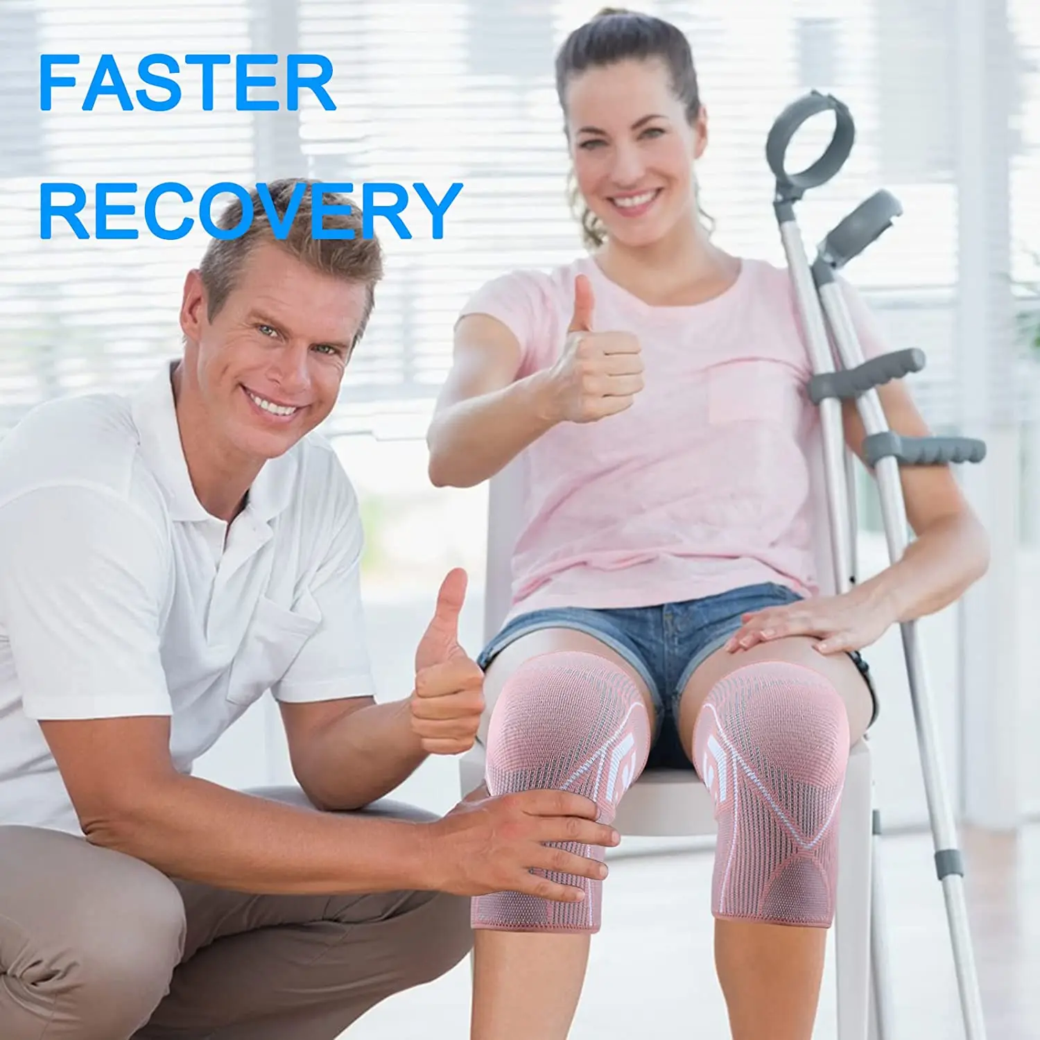 Knee Support 1PCS AOLIKES for Women Knee Compression Sleeves Joint Pain Relief Arthritis Injury Recovery