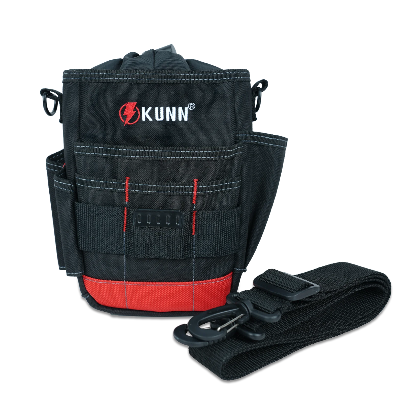 KUNN Small Electrician Tool Pouch Utility Ziptop Tool Belt Bag,Compact Top Drawstring Closure Tool Pouches