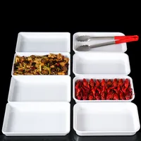 Flat Melamine Kitchen Storage Trays Pastry Bread Restaurant Plates Large White Menu Dishes Plastic for Dinner Persentation 2
