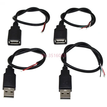 30 ซม./100/200 ซม.สายไฟ USB 2.0 ชายหญิง 2/4 พินแจ็คชาร์จสายไฟ Extension Connector DIY 5V 1