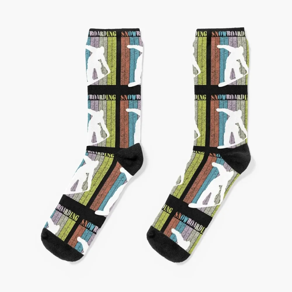 

Snowboard Retro Vintage Snowboarder Gift Socks sports stockings Christmas winter gifts Socks Women Men's