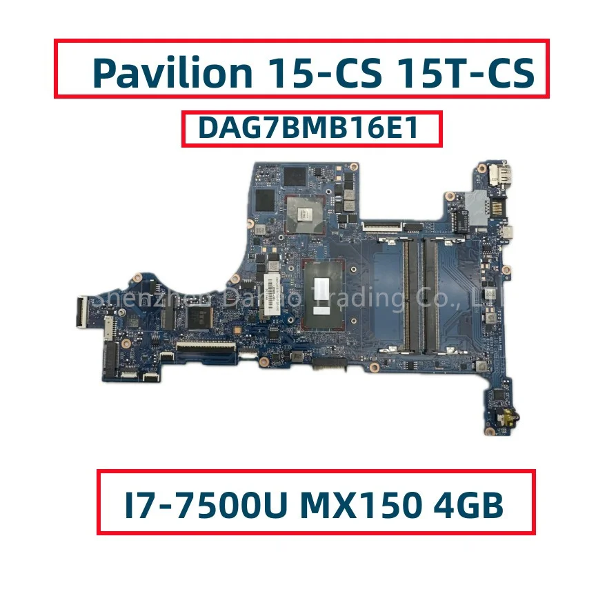 Muslimfor Hp Pavilion 15-Cs 15T-Cs Scheda Madre Laotop Con Core I7-7500U Mx150 4Gb L22820-001 L22820-601