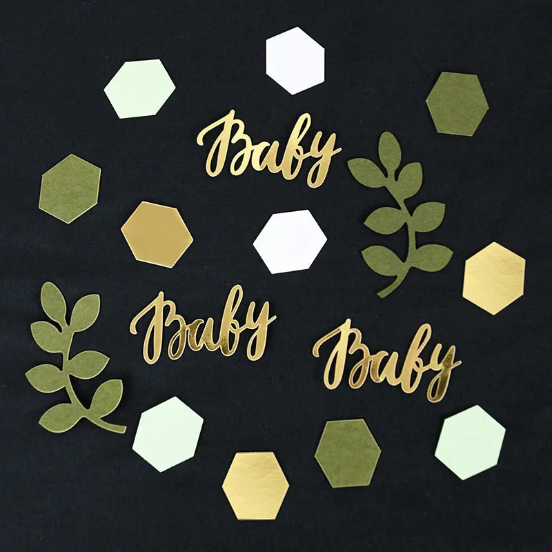 

1 Pack Baby Shower Table Confetti Sequins Mini Cute Baby Branch Leaf Paper Craft Kids Birthday Gender Reveal Wedding Party Decor