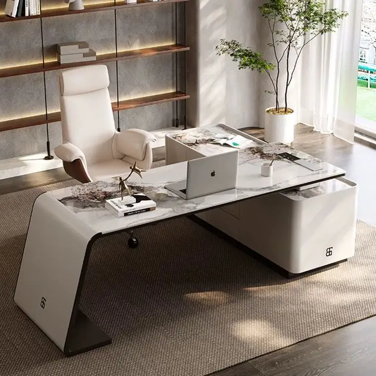 Light luxury and extremely simple slate desk, modern office desk, high-end  study desk, computer desk