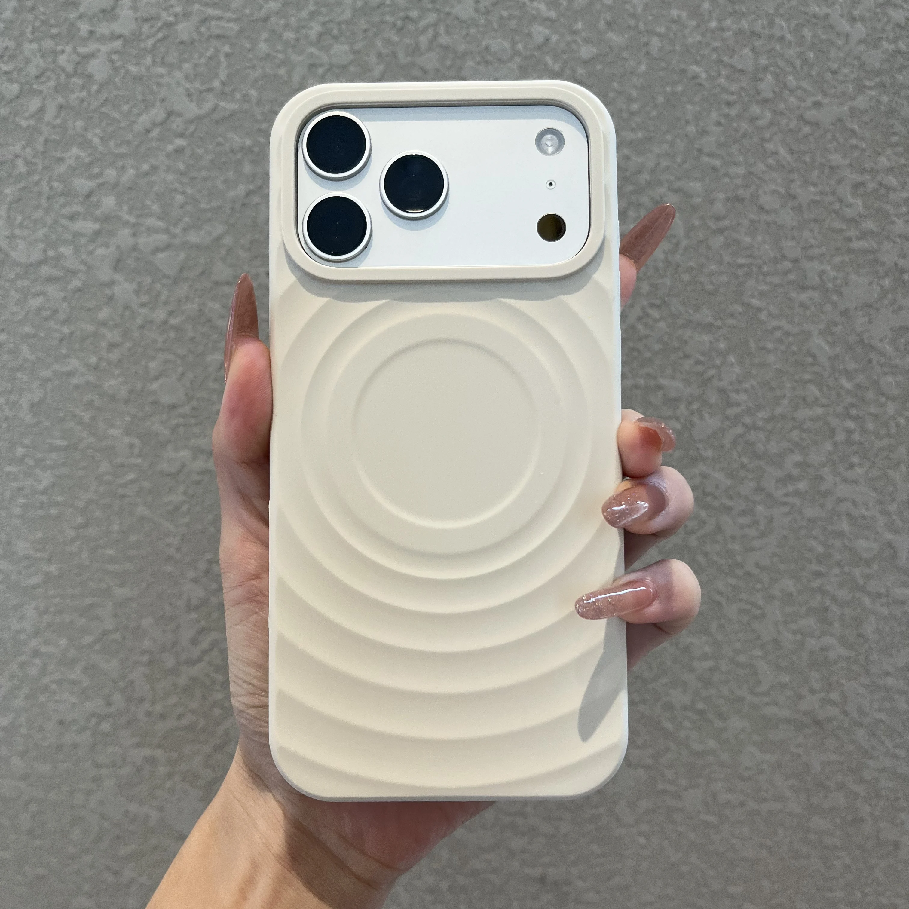 Water Ripple Liquid Silicone Shockproof Magnetic Phone Case - Candy Color Matte Soft Cover