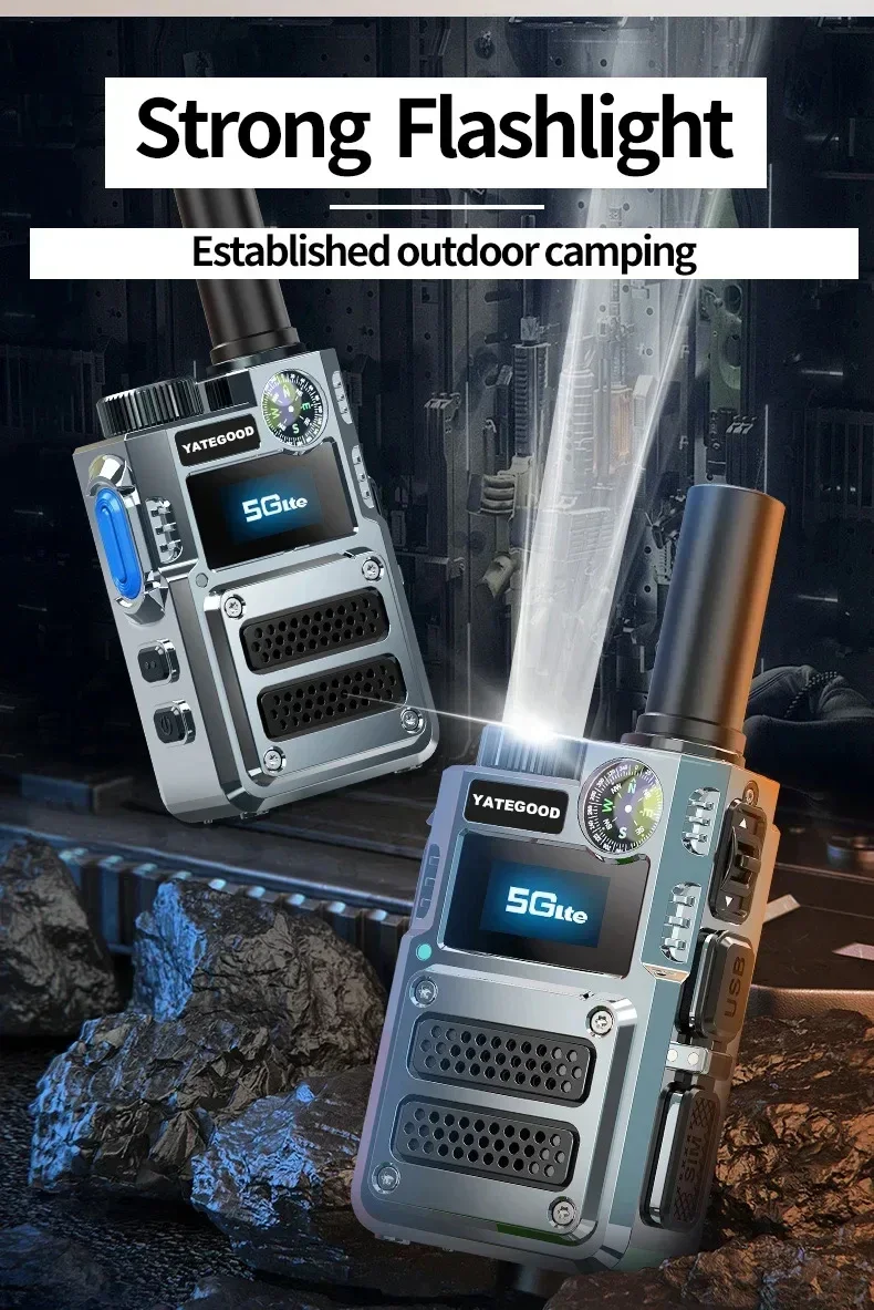 5000km 4G LTE POC 무전기, 고음질 통화, 장거리 통신, SIM 카드 지원, 100km GPS 라디오, YATEGOOD G5000