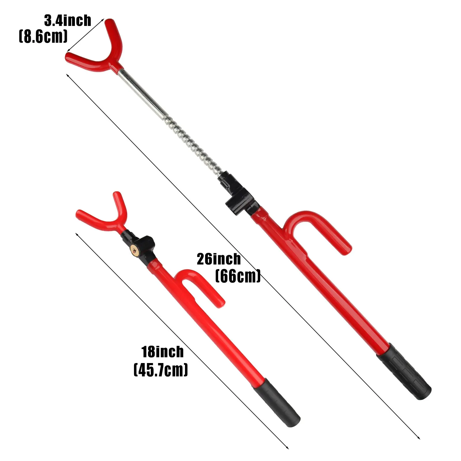 Steering Wheel Lock Car Lock Safety Lock Twin Bar Anti-Theft Security System Adjustable Length Hook With 2 Keys