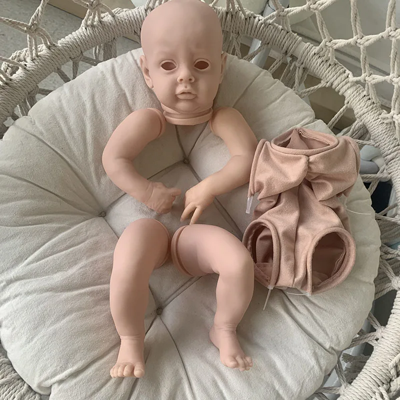 Chloe Lifeike 신선한 색상, 도색되지 않은 부드러운 DIY 인형 부품, 천 바디, 다시 태어난 인형 키트, 21 인치, 53cm