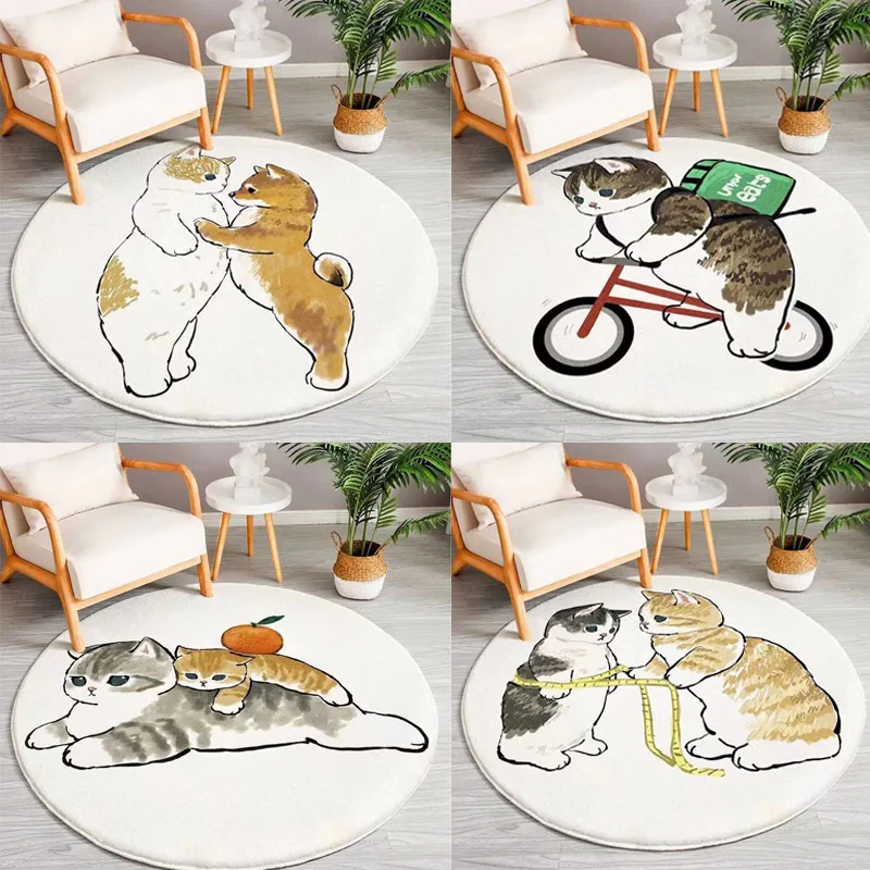 

Cartoon Bedside Rug Mats Irregular Carpet Cat for hogar Room Home Decoration Cat Floor Fluffy Mat Shaggy Area Doormat Super Cute