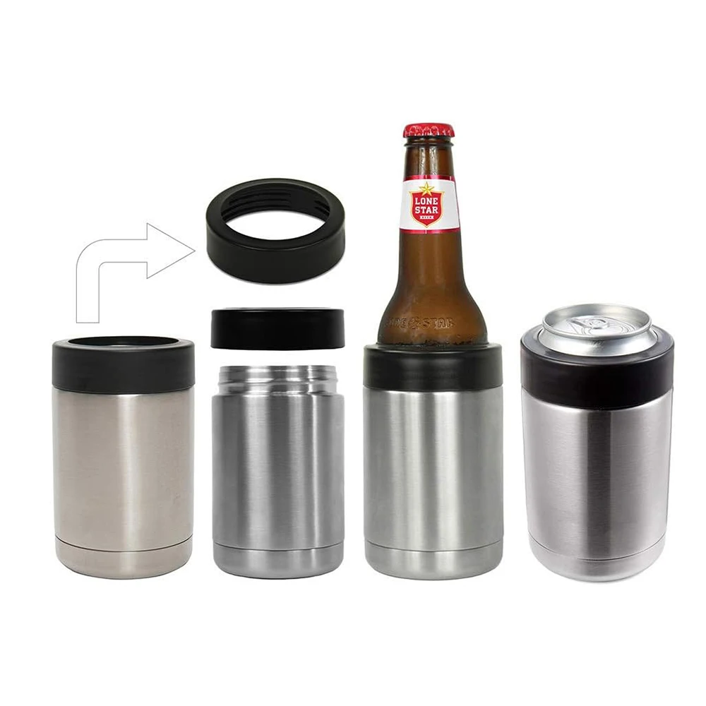 12oz Stainless Steel Insulated Beer Bottle & Can Cooler Double Wall Design Keeps Drinks Cold Longer