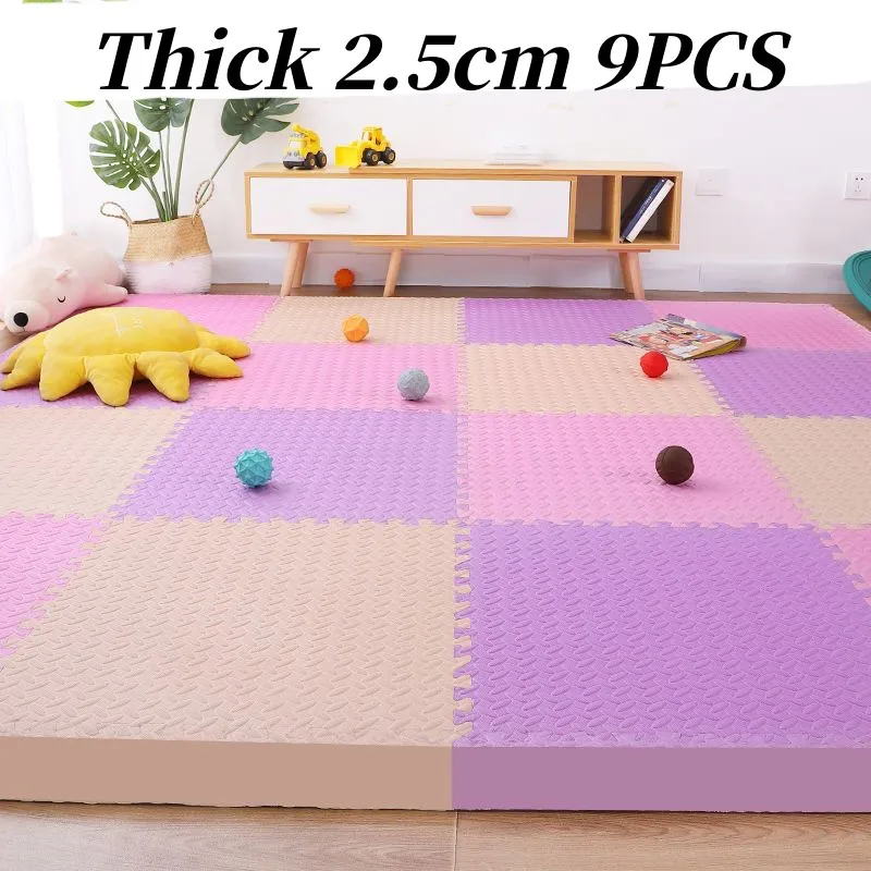 9PCS Tatames Floor Mats Play Mats Thick 2.5cm Game Mats Tatame Baby Game Mat 30x30cm Foot Mat Puzzle Mat Baby Mat Baby Playmat non slip dancing step dance mat pad motion sensing wireless accurate foot print game mats fitness game pads usb pc dancing mat