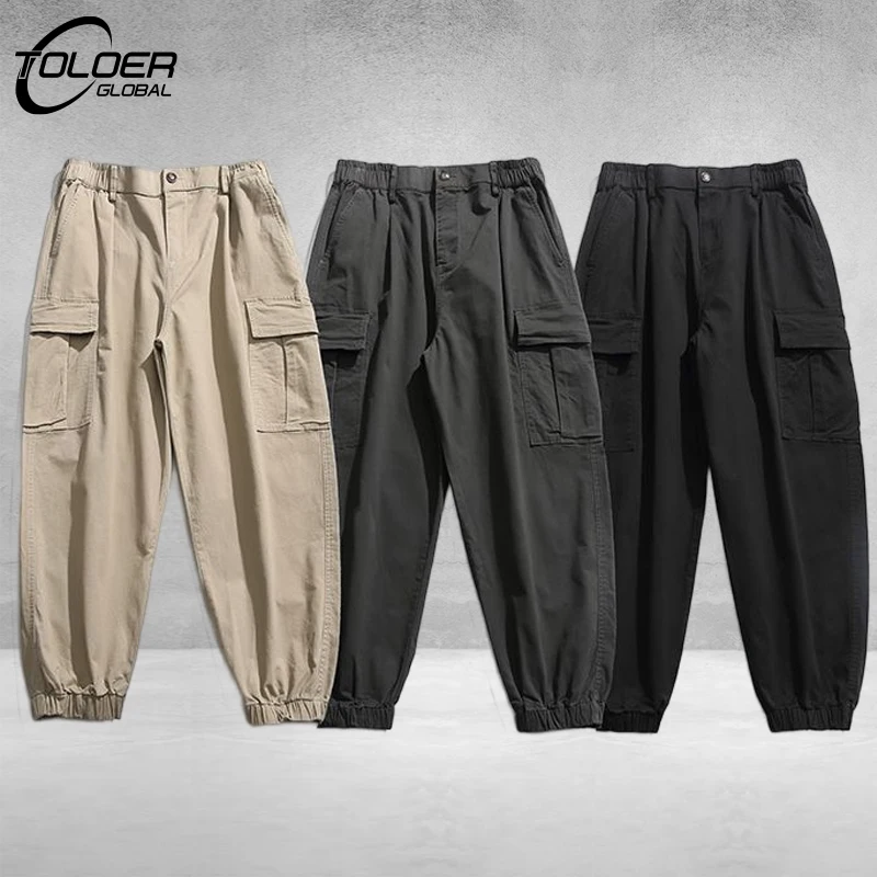 

Joggers Cargo Pants Men Multi-Pocket Hip-hop Streetwear Sweatpants Quality Cotton Loose Casual All-Match Trousers Men Clothing