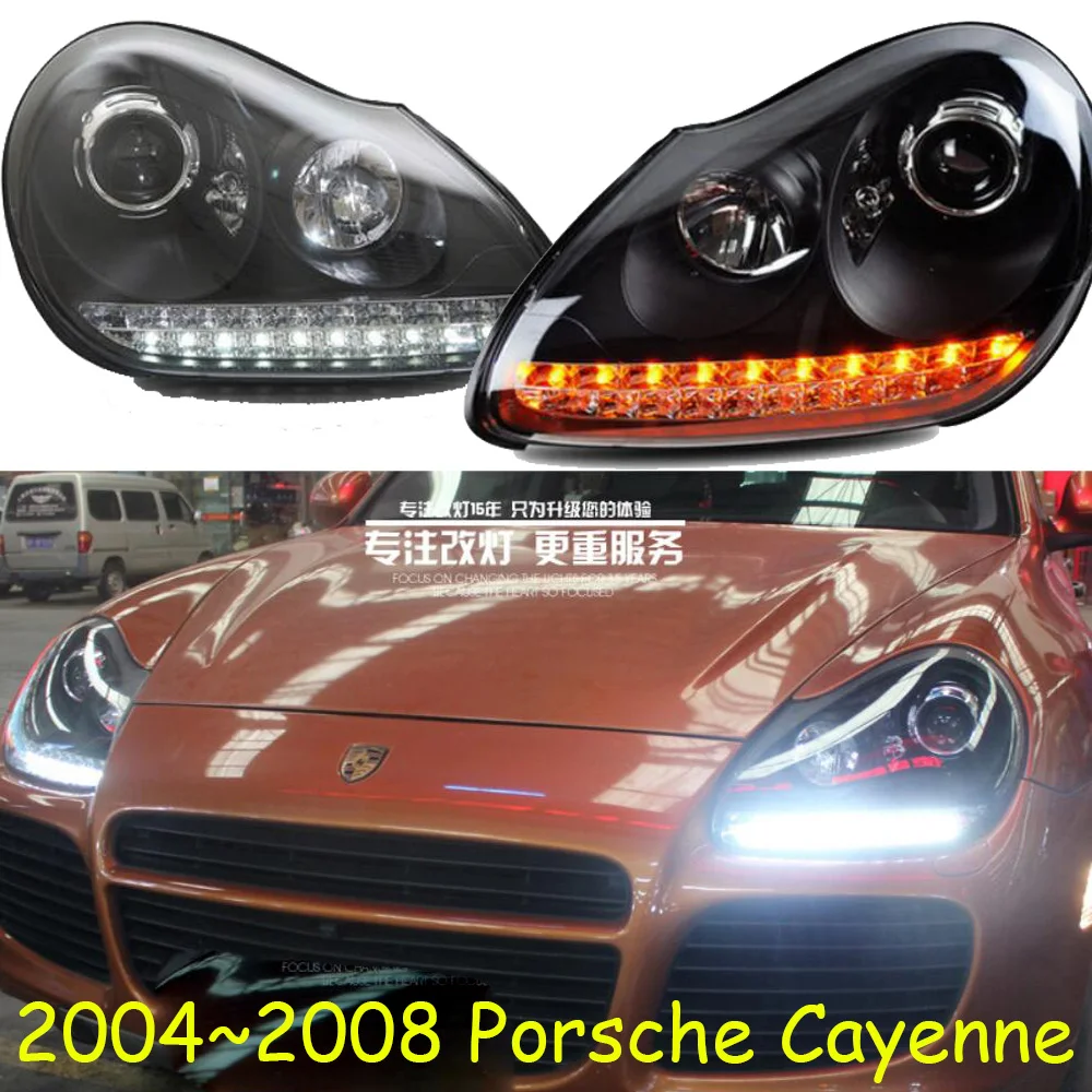 

2004 ~ 2008 автомобильный bupmer передняя фара для Porsche Cayenne передсветильник автомобильные аксессуары светодиодные HID ксеноновые противотуманные фары для Cayenne