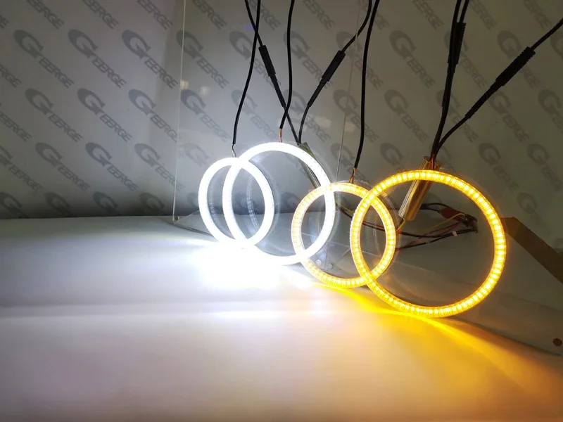 세아트 이비자 6J 6P Mk4 2008 2009 2010 2011용 우수한 초고휘도 A/W 스위치백 DRL 방향지시등 LED 엔젤 아이즈 키트 헤일로 링