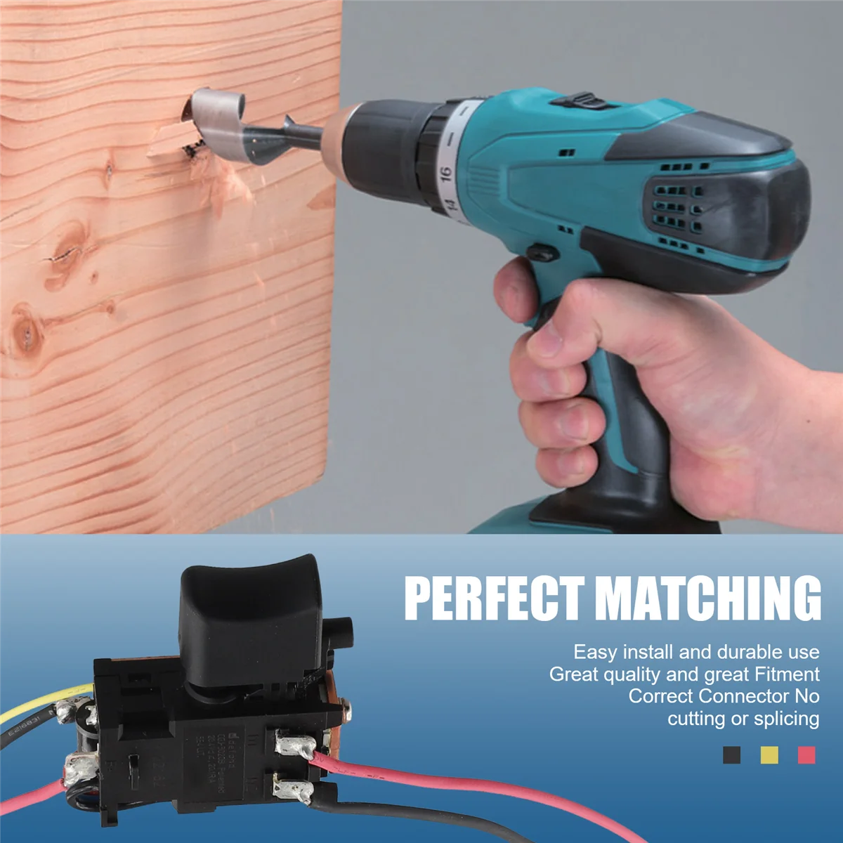 Interruttore Grilletto Per Trapani Makita - Ricambio Per HP457D, DF457DWE E Modelli Simili