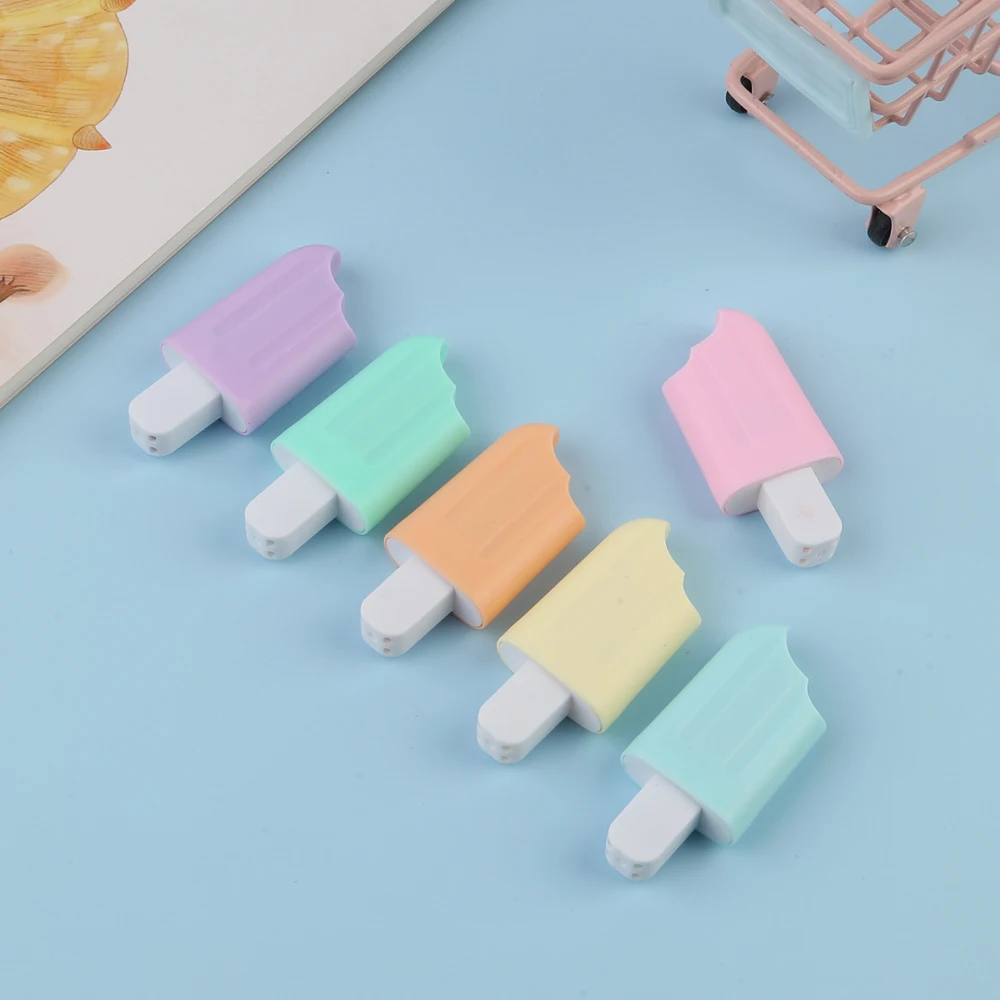 6 Teile/paket Lytwtw's Nette Kawaii Iscream Eis Candy Farbe Textmarker Büro Schulbedarf Geschenk – Detail 3