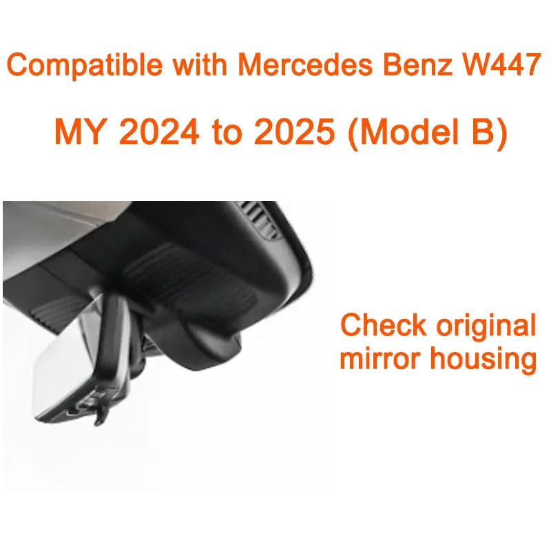 GRECOREAL 4K Dash Cam Front and Rear 2160P WiFi Car Dual Dashcam Plug Play Compatible with Mercedes Benz V Class W447 V-Class
