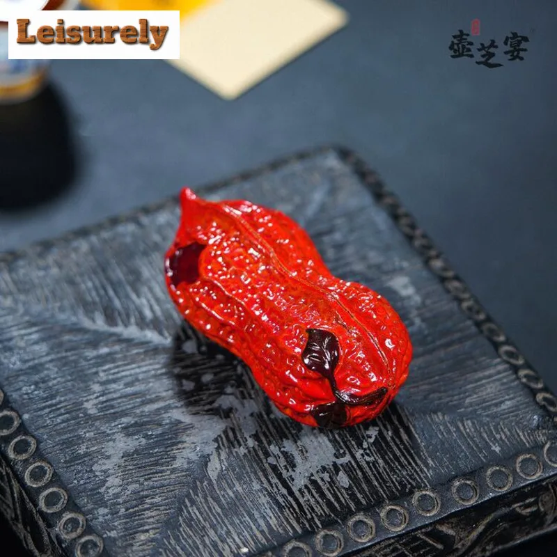 Yixing Purple Clay Peanut Color-changing Tea Pet Antique Tea Games Tea Figurine Play Toys Tea Statue Ornaments Craftsmanship